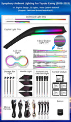 CRIS  for Toyota Camry 8th 2018-2023 Ambient Light Symphony Colorful Trim Panel Car Interior Lighting Upgrade Car Accessories