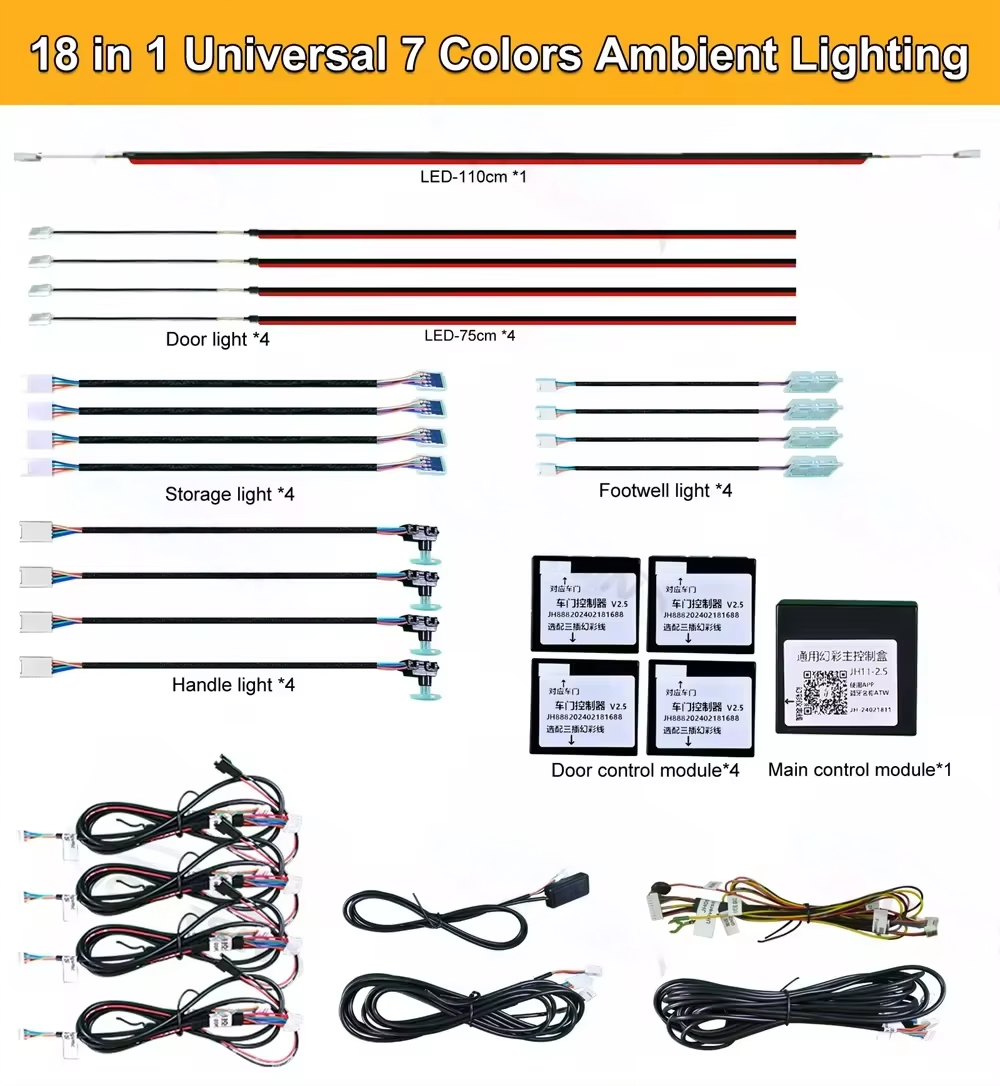 CRIS  Upgrade Acrylic Guide Fiber Streamer LED Car Ambient Lighting Universal LED Interior Hidden Decoration Accessories RGB