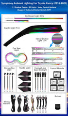 CRIS  for Toyota Camry 8th 2018-2023 Ambient Light Symphony Colorful Trim Panel Car Interior Lighting Upgrade Car Accessories
