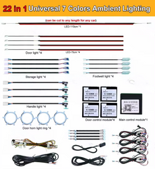CRIS  Upgrade Acrylic Guide Fiber Streamer LED Car Ambient Lighting Universal LED Interior Hidden Decoration Accessories RGB