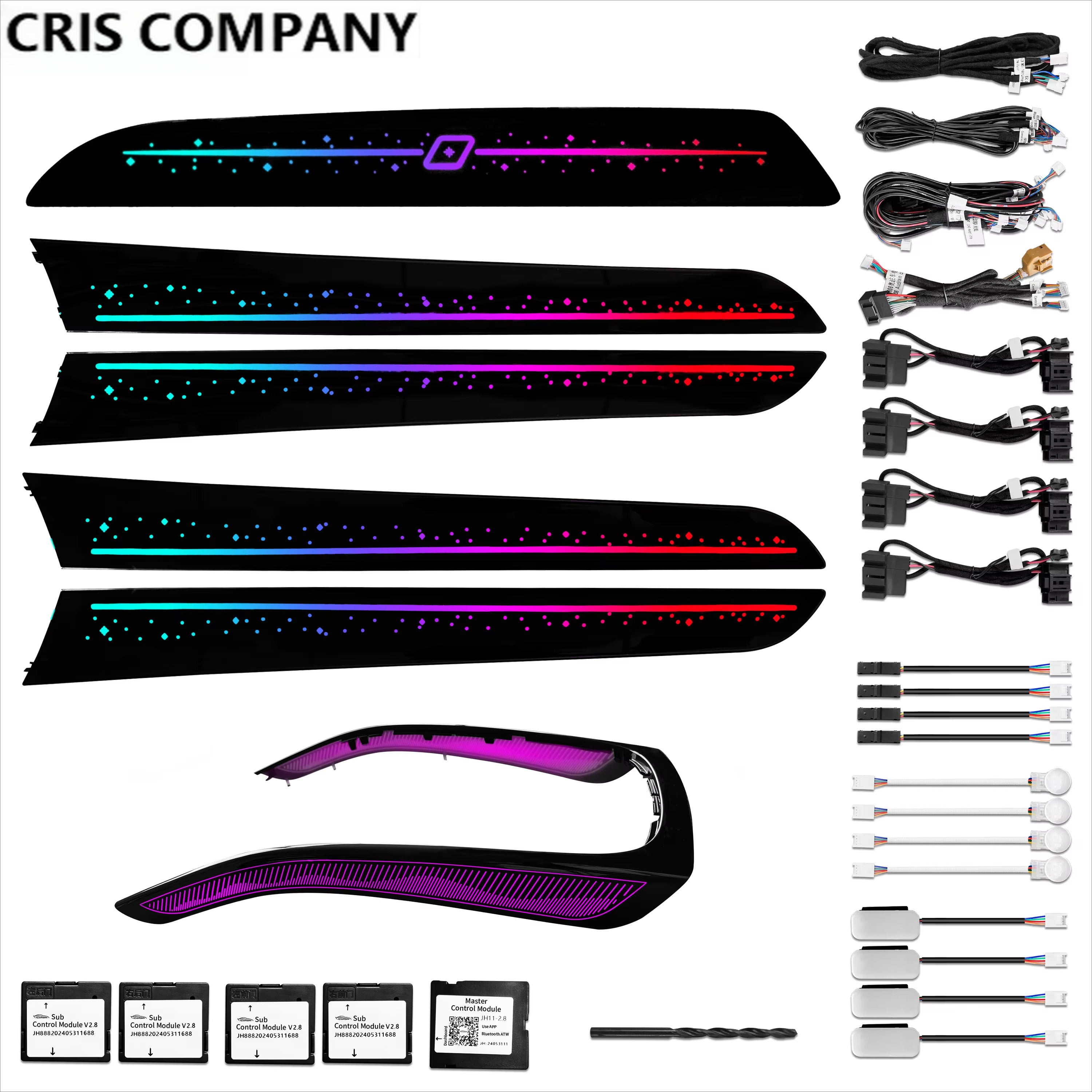 CRIS  for Audi A4 A5 Q5 Ambient Light 64 Colors Star Sky Ambient Light Dynamic Symphony Auto Interior Lighting Upgrade Kit
