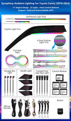 CRIS  for Toyota Camry 8th 2018-2023 Ambient Light Symphony Colorful Trim Panel Car Interior Lighting Upgrade Car Accessories
