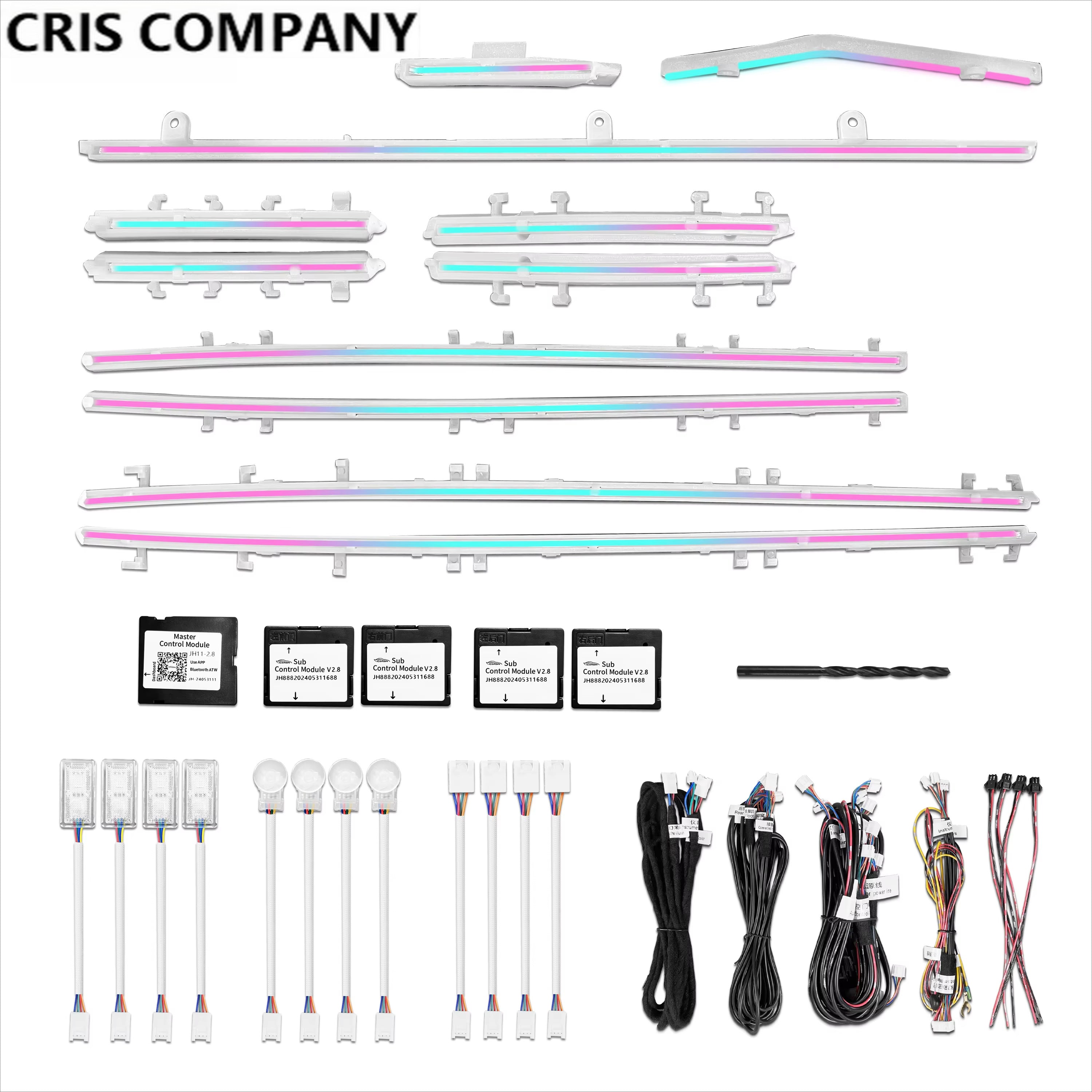 CRIS  for Volvo XC90 2015-2025 Ambient Light Dynamic Colorful Trim Strip Kit Car Interior LED Lighting Upgrade Accessories