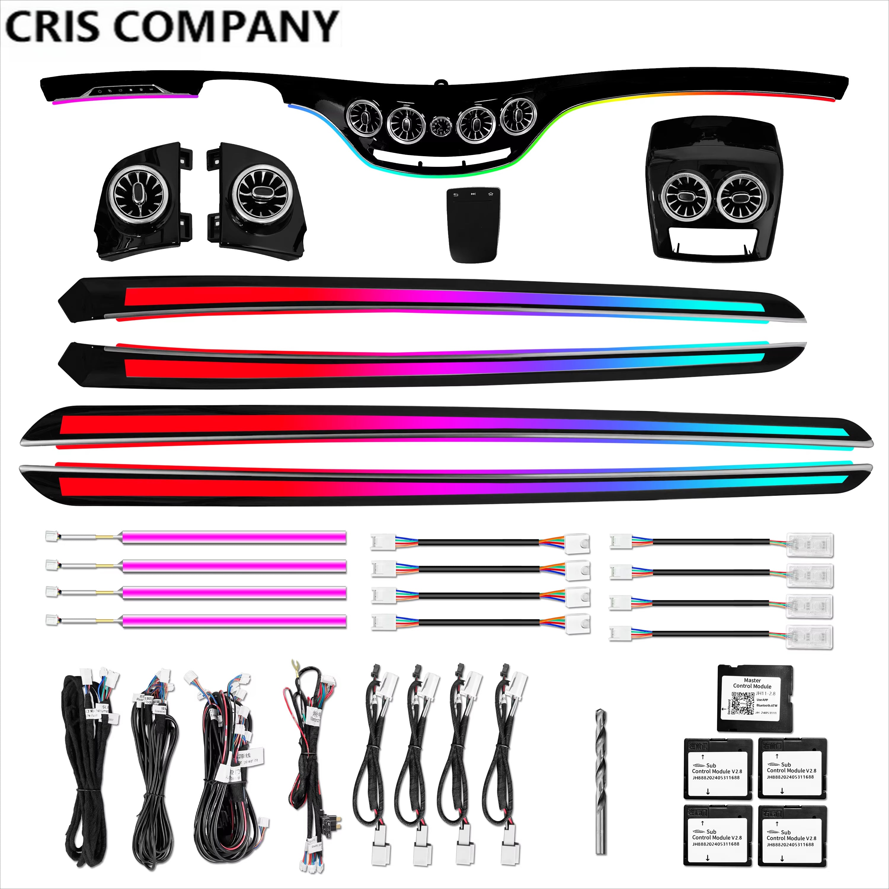 CRIS  Upgrade LED Interior Ambient Lighting for Mercedes Benz S-class W221 2005-2013 Trim Decoration Accessories Parts