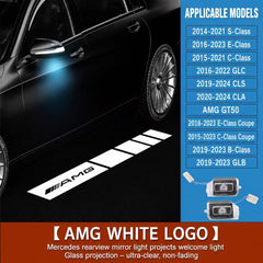 Car Light Accessories Auto Rearview Mirror Led Light Amg Logo Angel Wings Welcome Light New 5W for C E W205/W213/W222