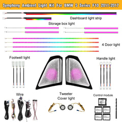 CRIS  RHD F10 Ambient Light LED Strip for BMW 5 Series 2011 - 2017 Interior LED Light Accessories Tweeter Cover Lights