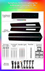 CRIS Upgrade Symphony LED Car Interior Ambient Lighting for Volkswagen VW Touareg 2011 to 2018 Strip Accessories Decoration