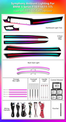 CRIS Upgrade 256 Colors Symphony LED Car Interior Ambient Light for BMW 5 Series F10 F11 F18 2011-2017 Atmosphere Strip Accessories