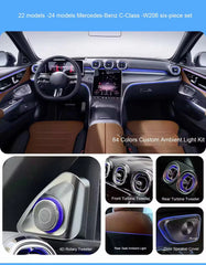 CRIS  Upgrade 64 Colors LED Car Interior Ambient Light for Mercedes Benz C-class W206 2022-2024 Atmosphere Strip Accessories