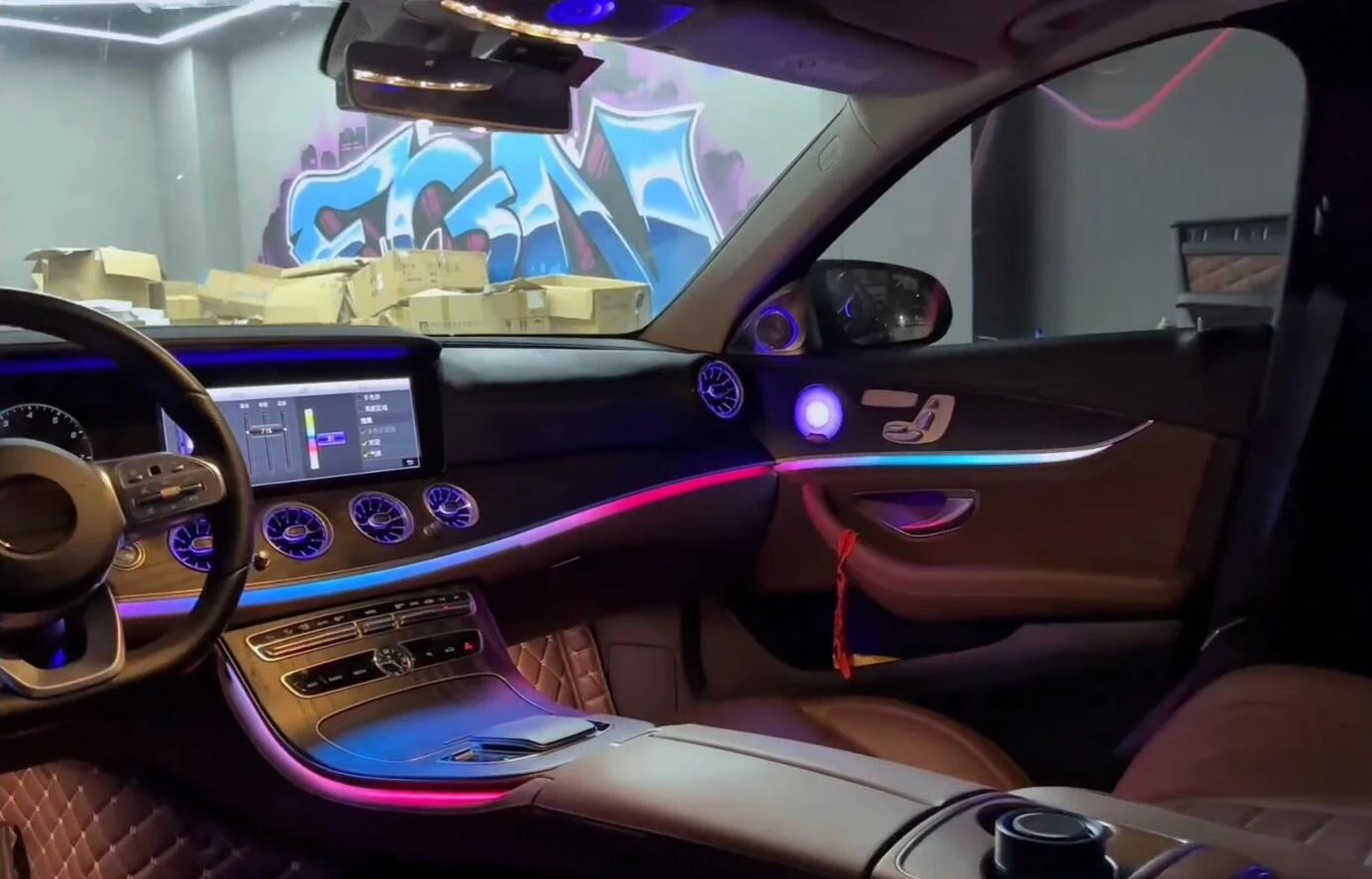 CRIS for Mercedes Benz E Class W213 Ambient Light 64 Color Symphony Car Ambient Light Interior Lighting Car Accessories.