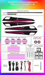 CRIS  for BMW X5 F15 X6 F16 Ambient Light Upgrade Colorful Galaxy Phantom Style Symphony LED Car Interior Ambient Light Kit