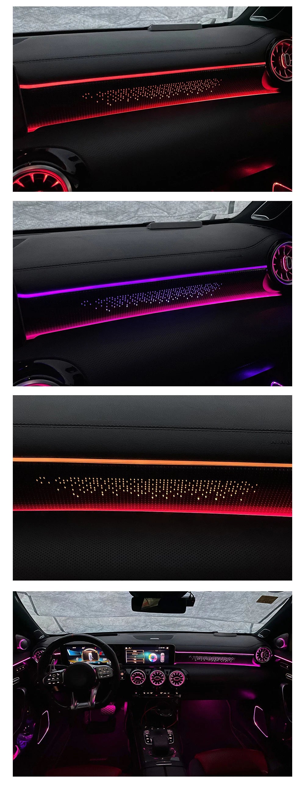 CRIS  for Mercedes Benz CLA W118 Ambient Light 64 Color Smart Car Ambient Light Upgrade New Neon Car Ambient Lighting Kit