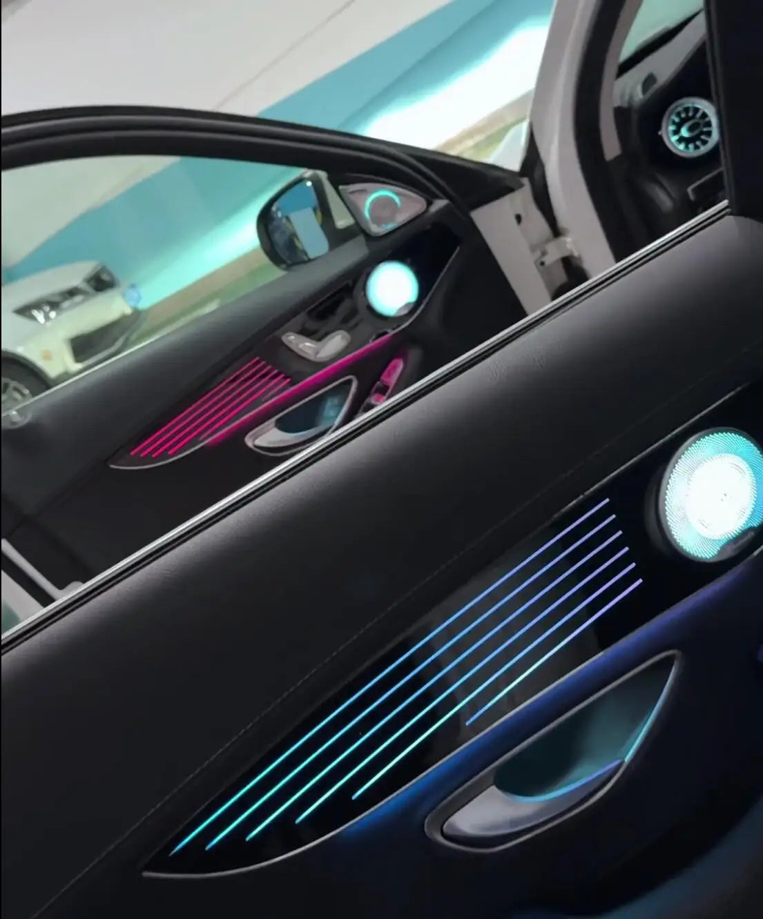CRIS Piano Black 64 Colors Dynamic Ambient Light for Mercedes W205 X253 C253 GLC Car Interior LED Lighting Upgrade Accessories