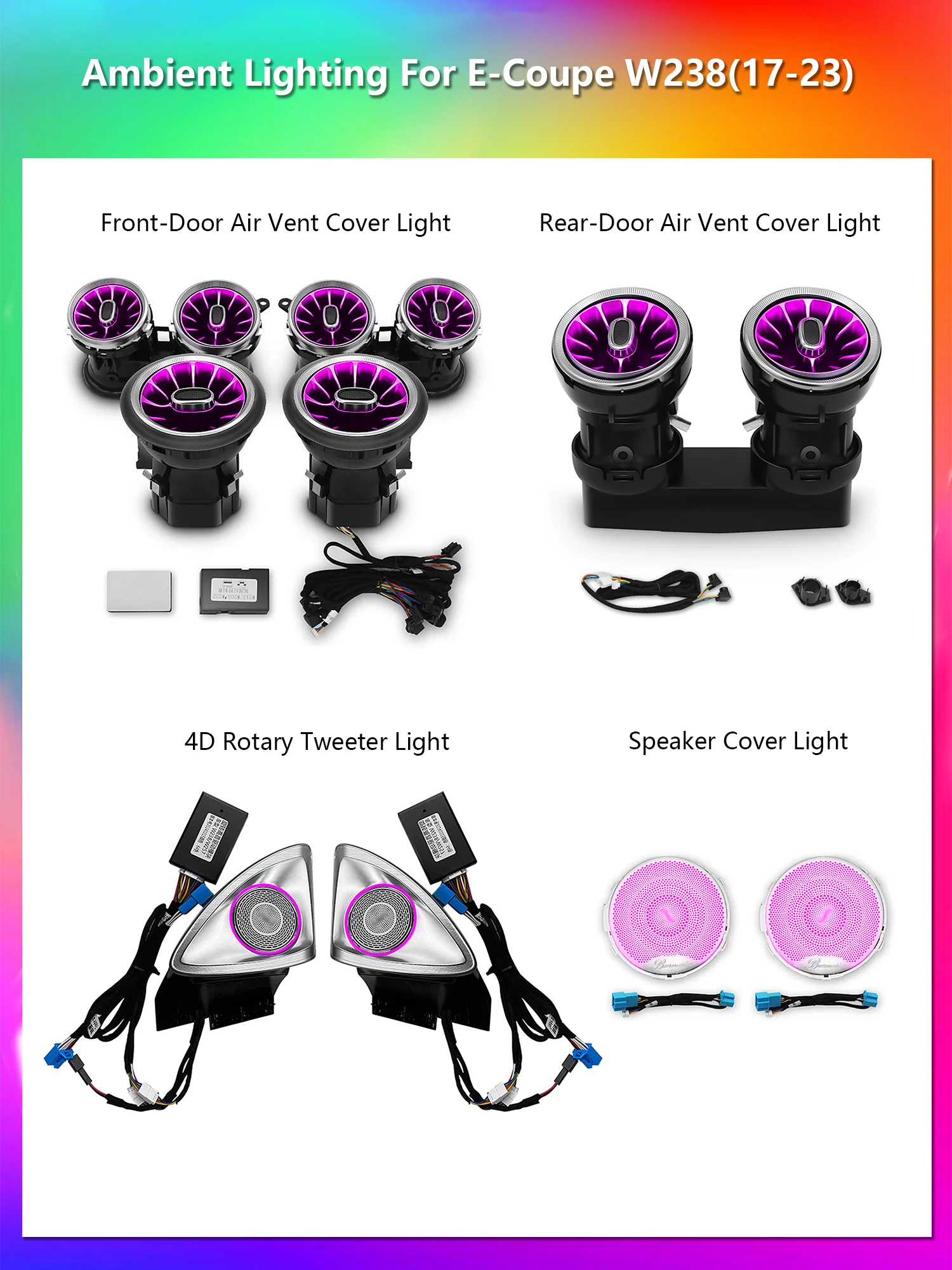 CRIS  Upgrade LED Car Interior Ambient Light for Mercedes Benz E-Coupe Class W238 2016-2023 Trim Auto Accessories Decoration