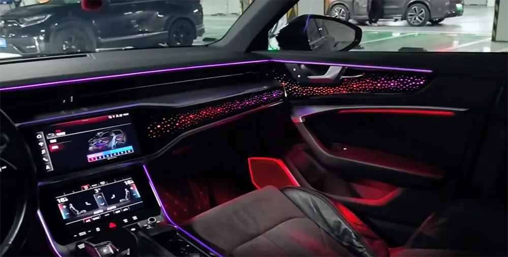 Upgrade European Version Led Car Interior Ambient Lighting Decoration for Audi A6/A7 C8 2019-2025 Atmosphere Trim Accessories
