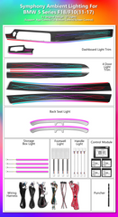 CRIS Upgrade 256 Colors Symphony LED Car Interior Ambient Light for BMW 5 Series F10 F11 F18 2011-2017 Atmosphere Strip Accessories