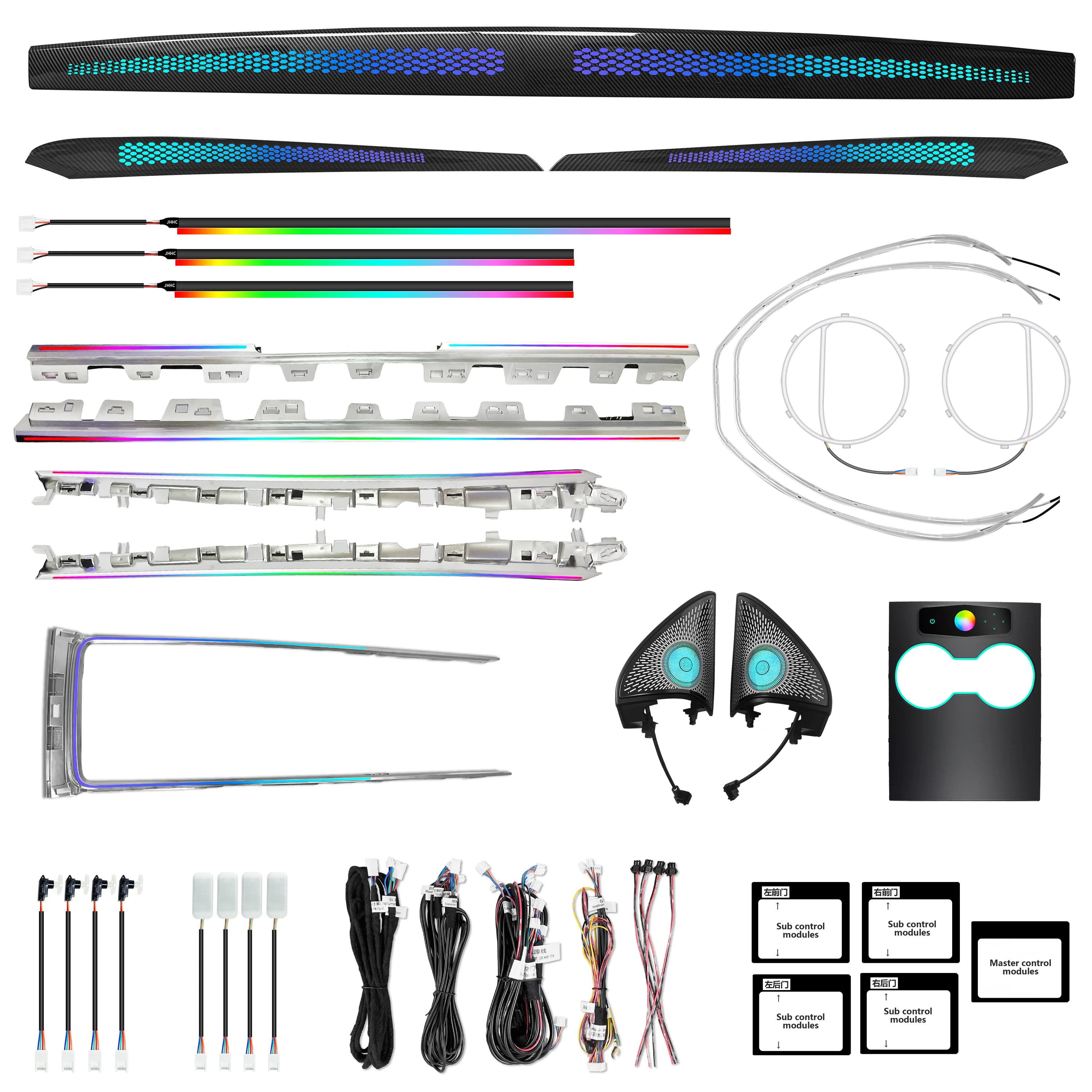 CRIS Upgrade Symphony Led Car Interior Ambient Light Accessories for Tesla Model 3/Y 2021-2024 Atmosphere Light Strip Decoration