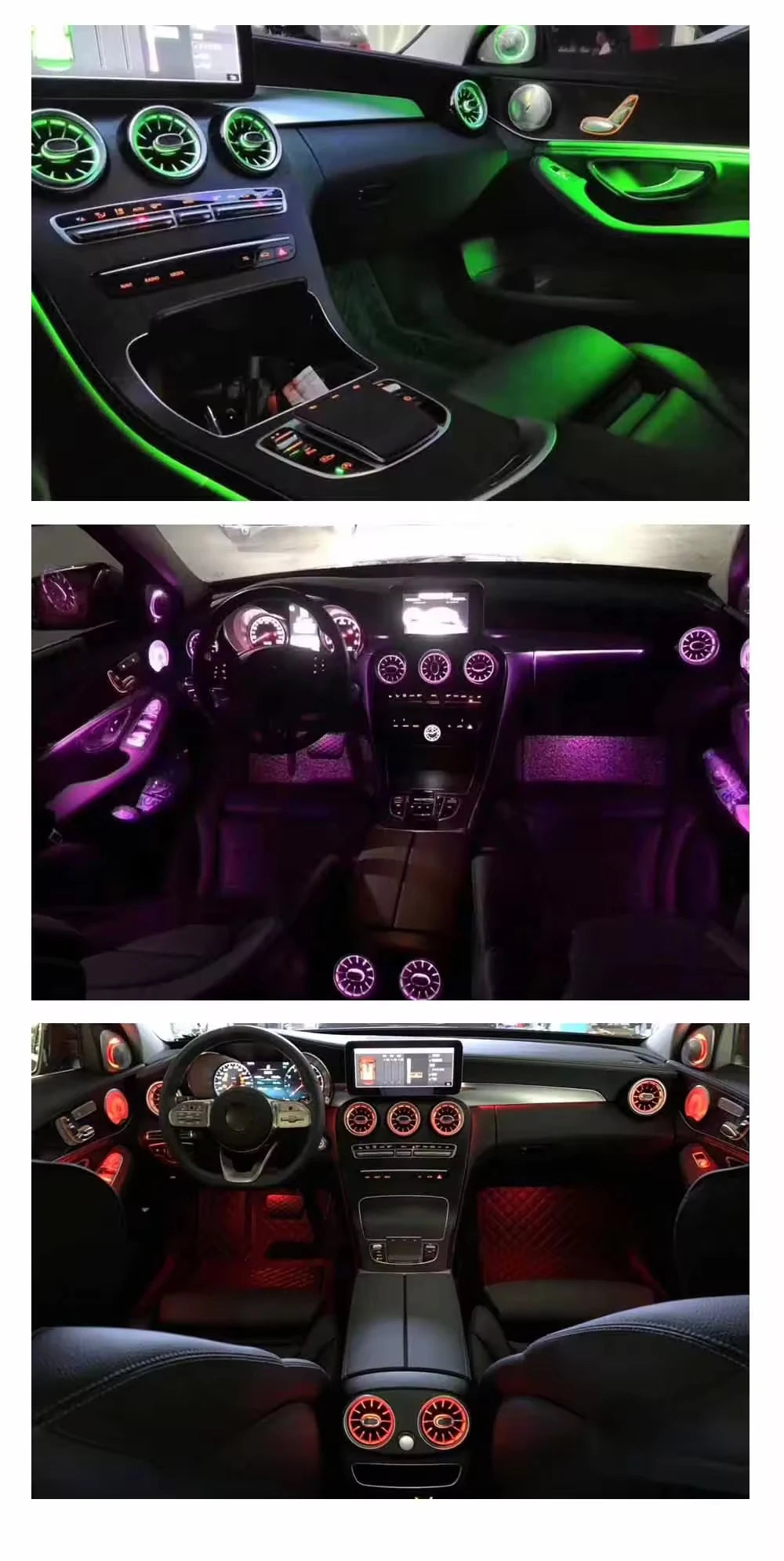 Upgrade Symphomy LED GLC X253 Car Interior Ambient Light for Mercedes Benz C Class W205 Atmosphere Strip Decoration Accessories