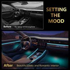 CRIS  Upgrade Acrylic Guide Fiber Streamer LED Car Ambient Lighting Universal LED Interior Hidden Decoration Accessories RGB