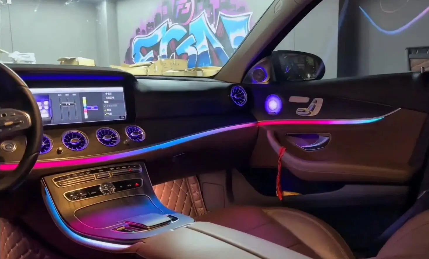 CRIS for Mercedes Benz E Class W213 Ambient Light 64 Color Symphony Car Ambient Light Interior Lighting Car Accessories.