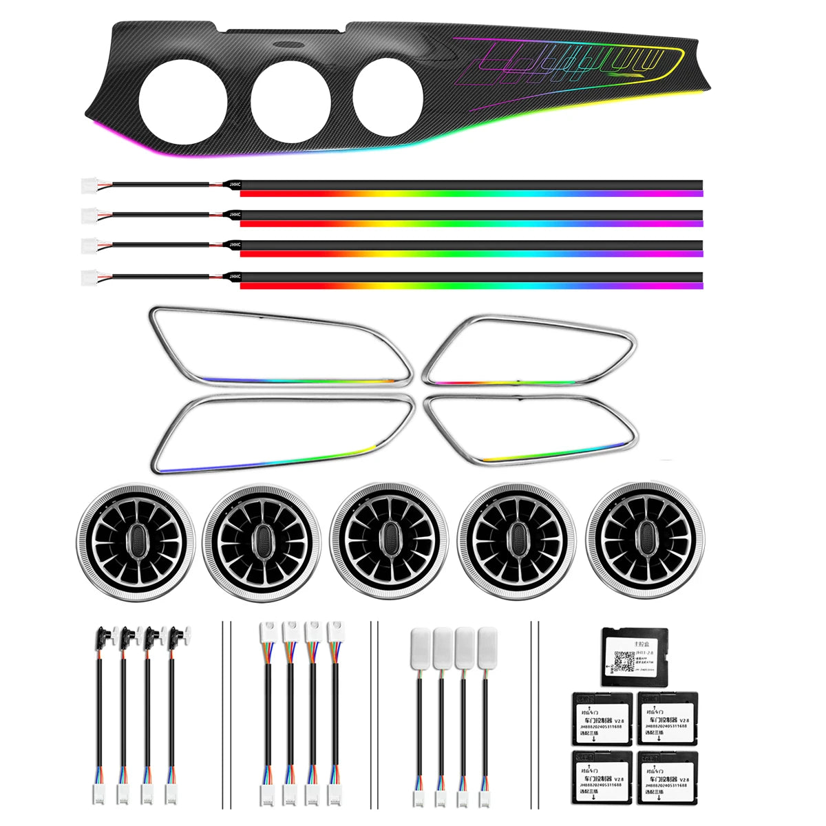 CRIS  Upgrade 64 Colors W117 Interior Ambient Lighting for Mercedes-Benz CLA W117 2013-2018 CLA200 CLA220 CLA45 LED Light