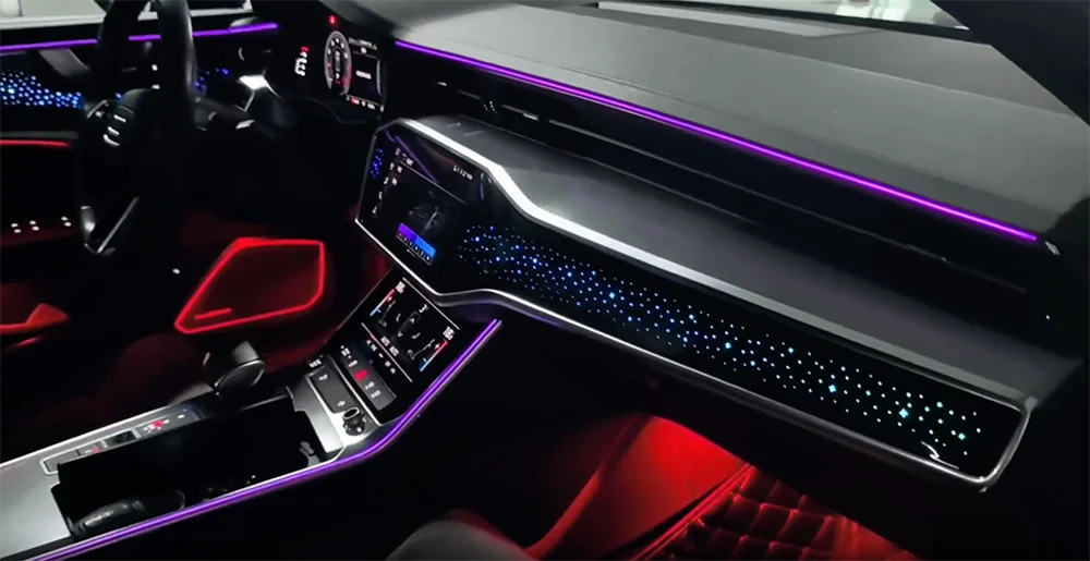 Upgrade European Version Led Car Interior Ambient Lighting Decoration for Audi A6/A7 C8 2019-2025 Atmosphere Trim Accessories