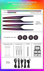 CRIS for BMW X1 X2 2016-2022 F48 Ambient Light Symphony Colorful  Galaxy Style Car Interior LED Lighting LED Air Vent Kit