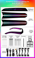CRIS  for Audi A4 A5 Q5 Ambient Light 64 Colors Star Sky Ambient Light Dynamic Symphony Auto Interior Lighting Upgrade Kit