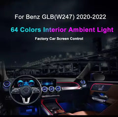 CRIS  Upgrade 64 Color LED Car Interior Ambient Lighting for Mercedes Benz B-Class W247 2020-2024 Atmosphere Strip Accessories