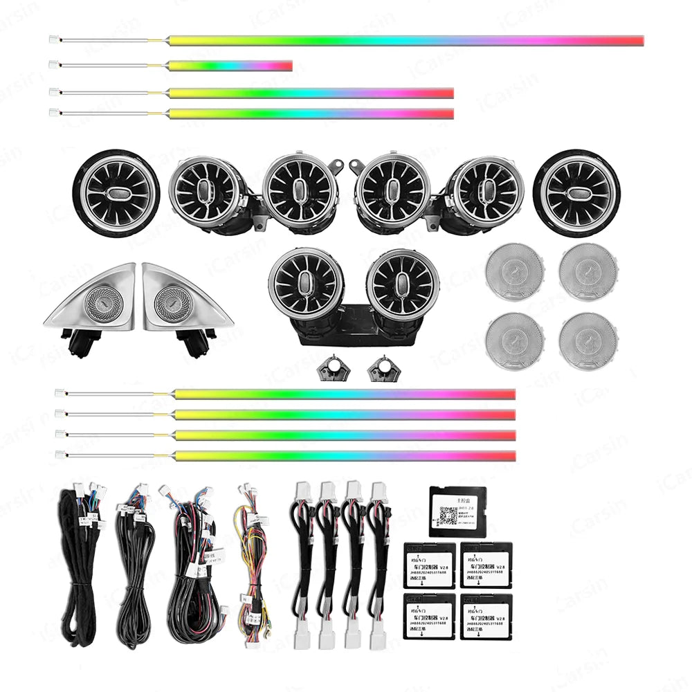 CRIS for Mercedes Benz E Class W213 Ambient Light 64 Color Symphony Car Ambient Light Interior Lighting Car Accessories.