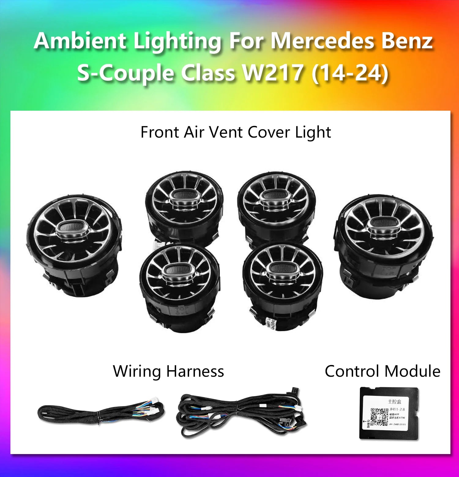 CRIS  Upgrade 64 Color LED Interior Ambient Lighting for Mercedes Benz S-class W217 Couple 2015-2021 Airvent Accessories