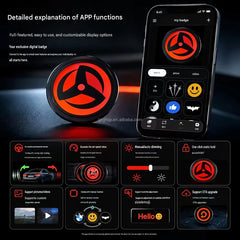 Automotive LED Dynamic Rear Emblem Badge for BMW Vehicles Electronic Decorative Logo Support Custom Image Video App Control