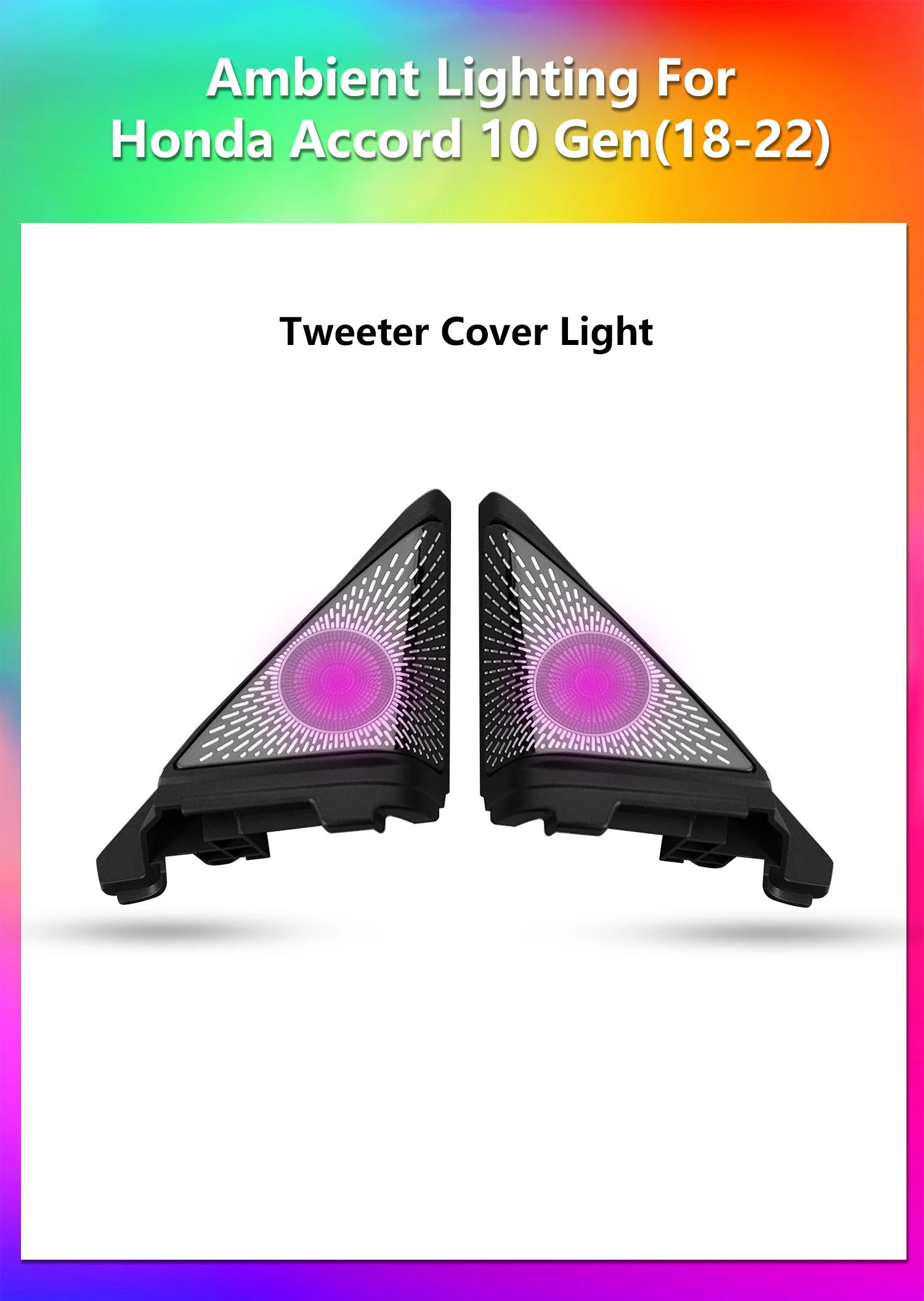 CRIS  for Honda Accord 10th Gen 2018-2022 Ambient Light Upgrade Dynamic Piano Black Trim Panel Interior LED Light Accessories