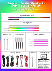ICarsin OEM 风格氛围灯套件适用于宝马 5 系 F10 F11 2010-2017 款内饰 LED 扬声器盖灯升级