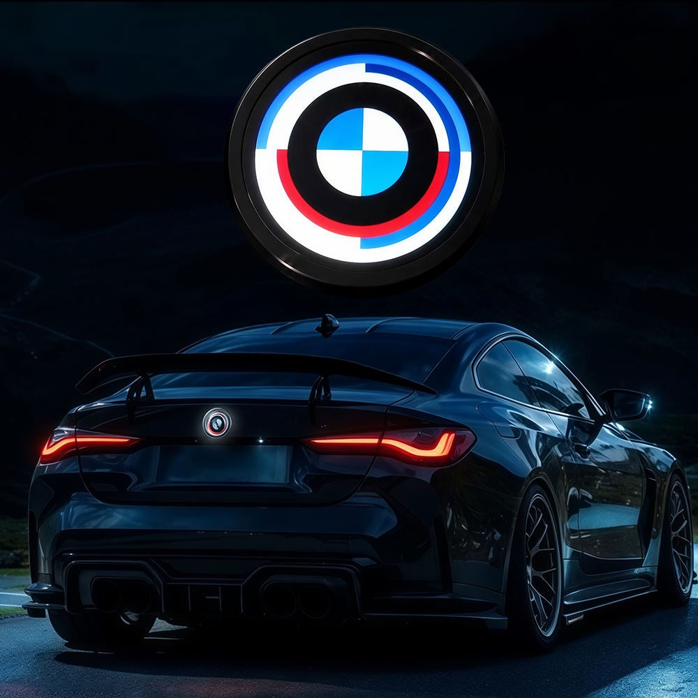 Automotive LED Dynamic Rear Emblem Badge for BMW Vehicles Electronic Decorative Logo Support Custom Image Video App Control