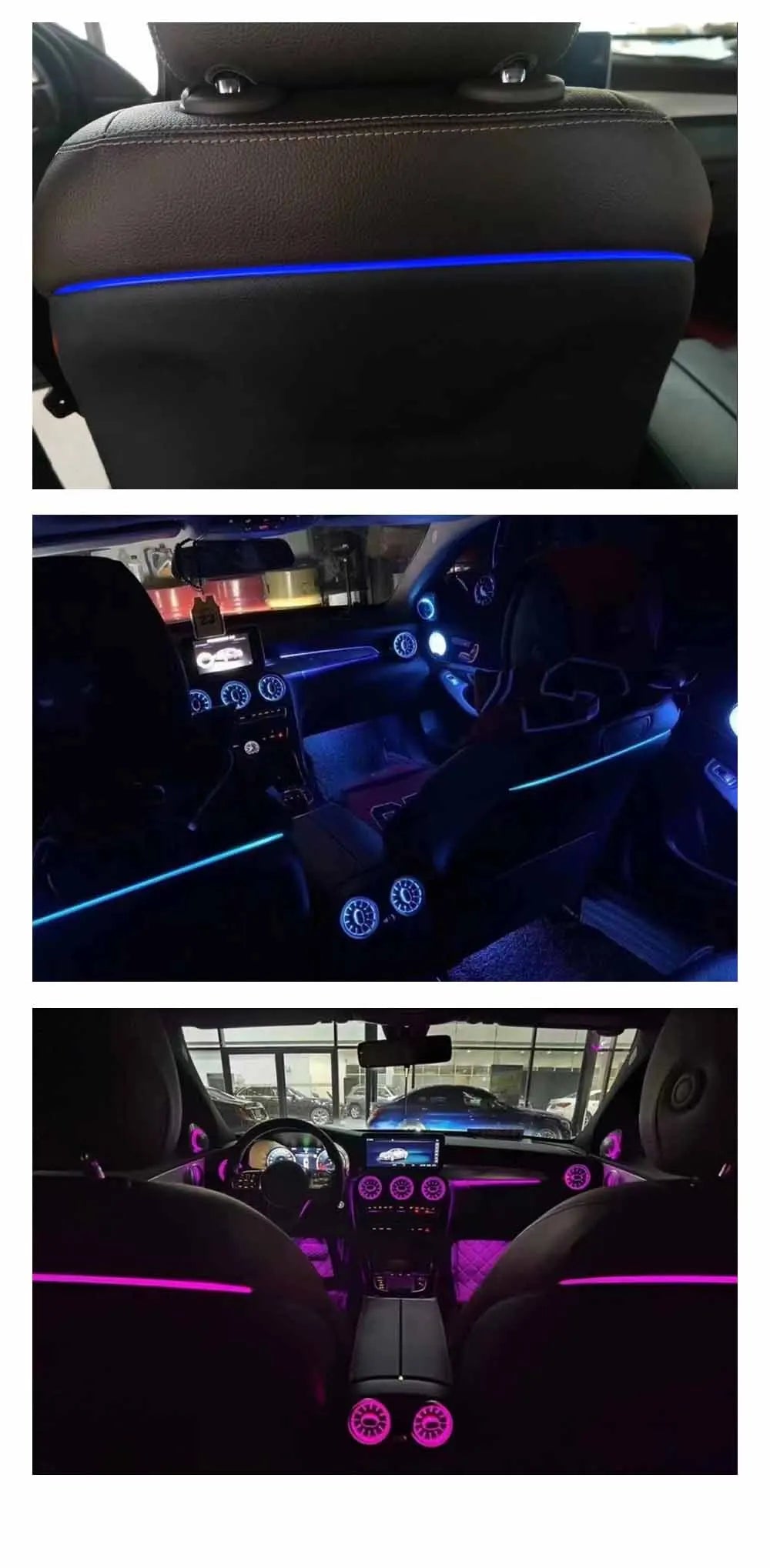 Upgrade Symphomy LED GLC X253 Car Interior Ambient Light for Mercedes Benz C Class W205 Atmosphere Strip Decoration Accessories