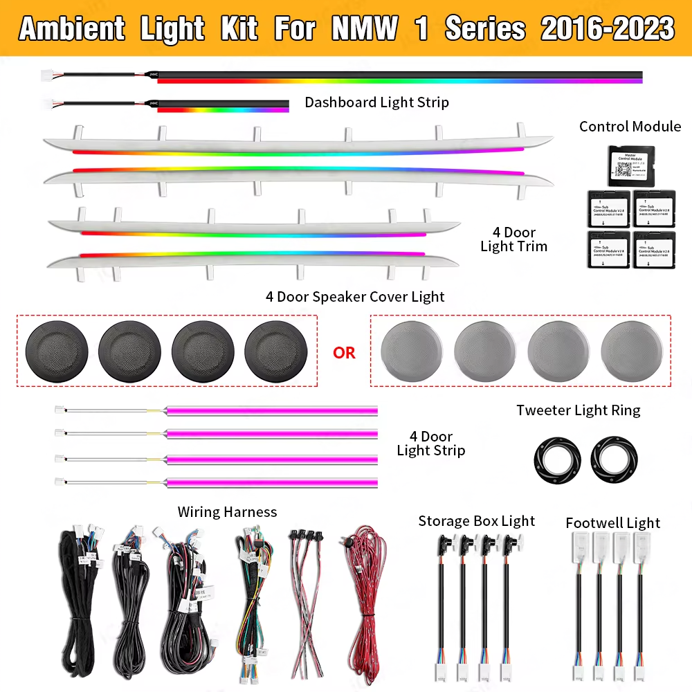 CRIS  64 Colors Dynamic Ambient Light for BMW 1 Series 2016-2023 F20 F40 Interior Lighting Upgrade Accessories
