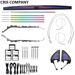 CRIS  64 Colors Ambient Lighting for Tesla Model 3/Y 2019 2020 Interior Light DashBoard L Trim Speaker Cover