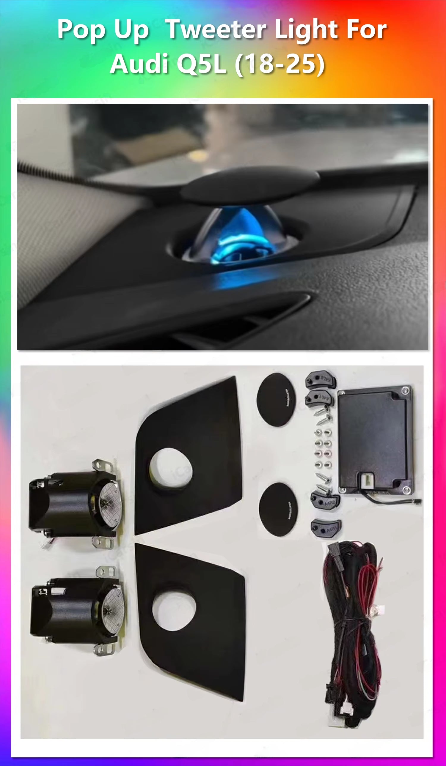 CRIS  App Control Led Car Interior Ambient Light Tweeter Speaker Decoration for Audi A4 A5 A6L A7 Q5 Q7 Q8 C7 C8 Accessories